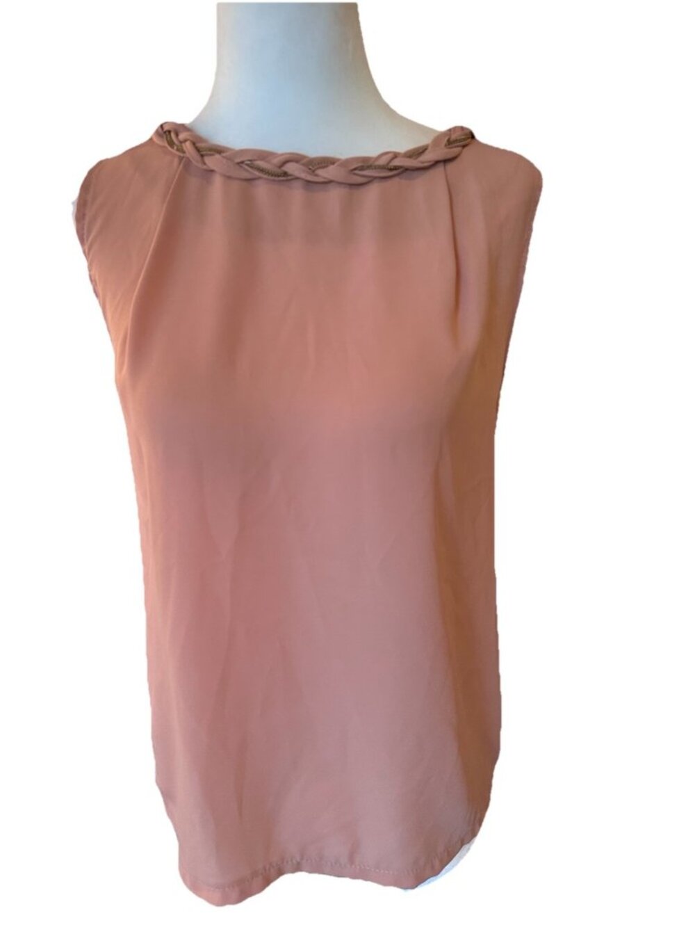 Mayuki Chiffon S Sleeveless Blush Blouse With Bead Details Grecian Style
